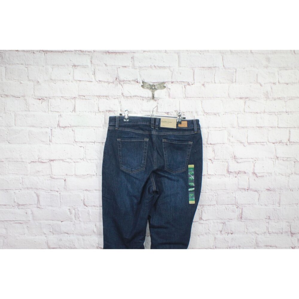 LL Bean Women’s Size 12 BeanFlex Lined Jeans Mid Rise Straight Leg Dark Wash - Picture 4 of 11